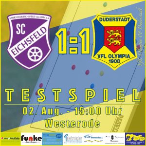 Mehr über den Artikel erfahren Spielbericht – Testspiel – SC Eichsfeld v VfL Oly. 08 Duderstadt – 1:1 – 02.08.2020