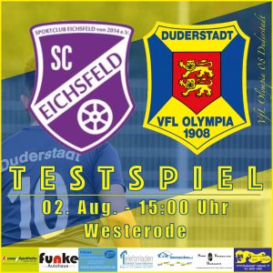 Mehr über den Artikel erfahren Vorbericht – Testspiel – SC Eichsfeld v VfL Oly. 08 Duderstadt – 02. Aug. 2020