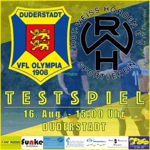 Mehr über den Artikel erfahren Vorbericht – Testspiel – VfL Oly. 08 Duderstadt v SV RW Hörden– 16. Aug. 2020