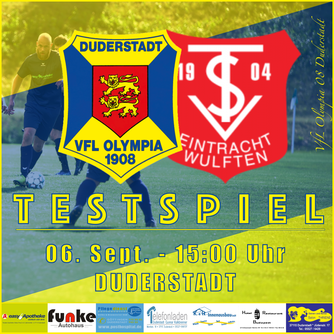 Mehr über den Artikel erfahren Vorbericht – Testspiel – VfL Oly. 08 Duderstadt v TSV Eintracht Wulften– 06. Sept. 2020
