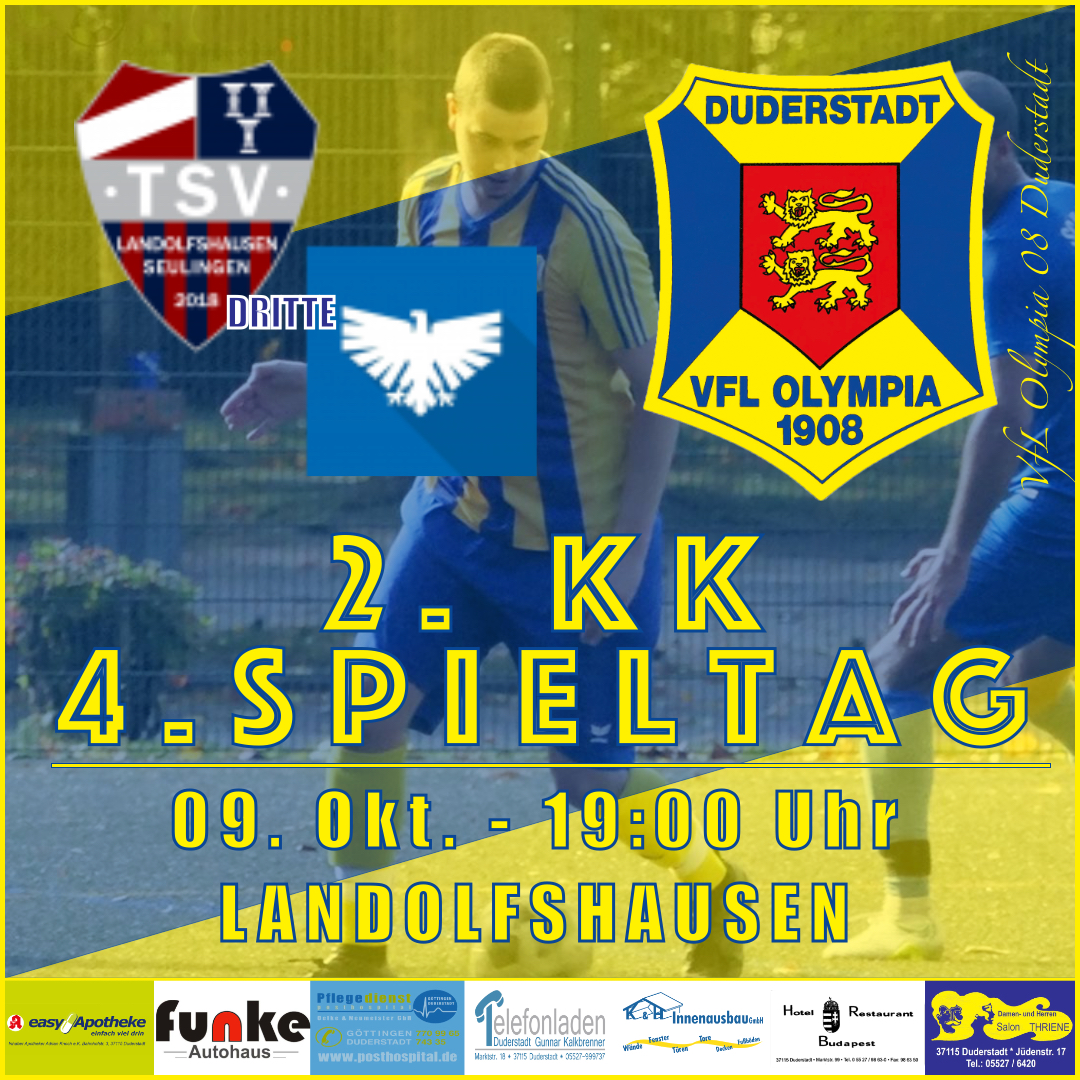 Mehr über den Artikel erfahren Vorbericht – 4. Spieltag/ 2. KK – TSV Landolfshausen III/ SG Krebeck II v VfL Oly. 08 Duderstadt – 09. Okt. 2020