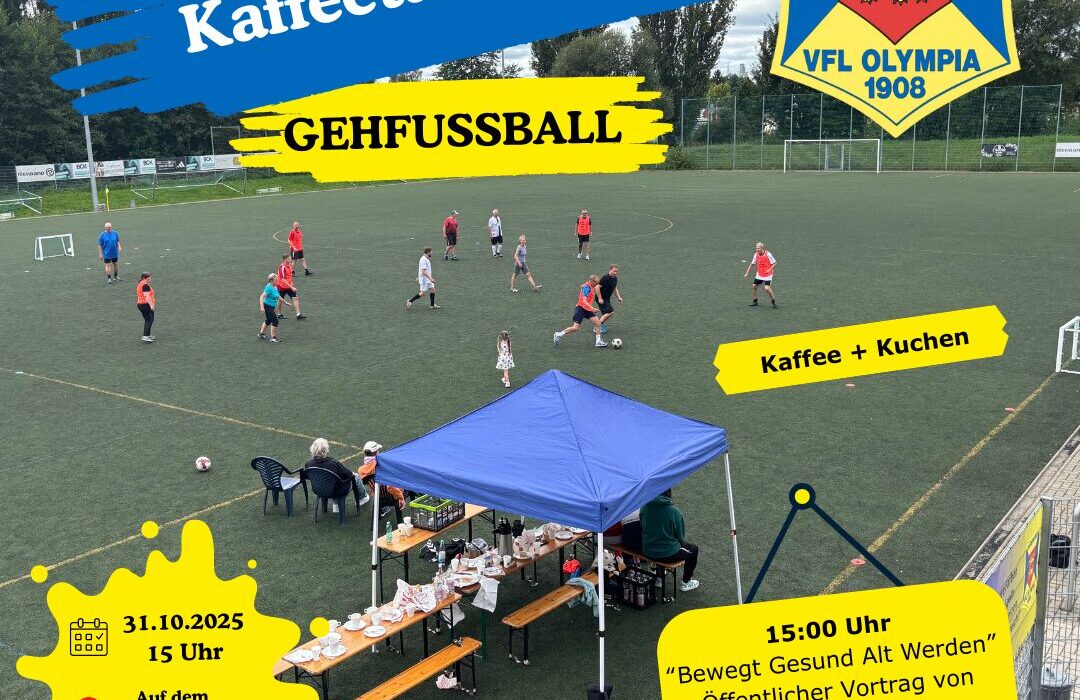 Kaffeetafel Aktiv – Gesundheitsvortrag und Gehfußball am 31.10.2025