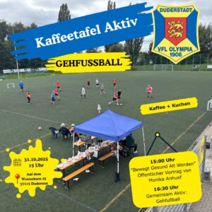 Mehr über den Artikel erfahren Kaffeetafel Aktiv – Gesundheitsvortrag und Gehfußball am 31.10.2025